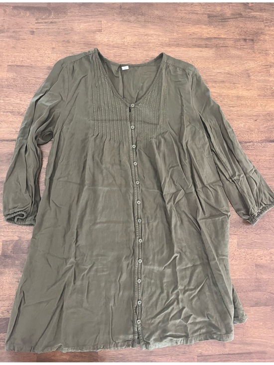 Old Navy Dresses & Skirts - Old Navy Olive Green Button-Front Womens Dress Size Large Loose Fit Flowy Casual
